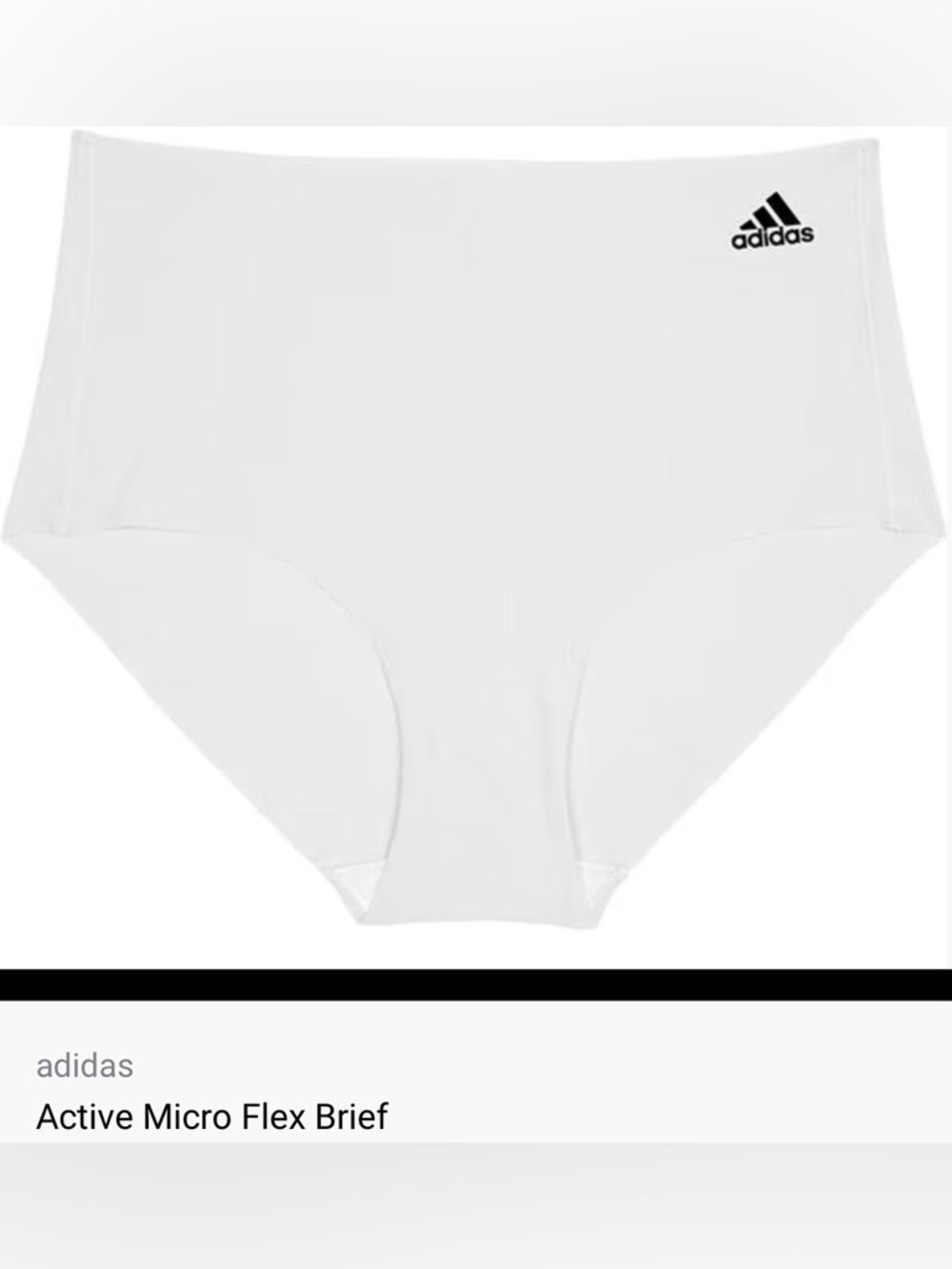 adidas Women’s High-Waist Active Micro Flex Brief, NWT, White, XXL